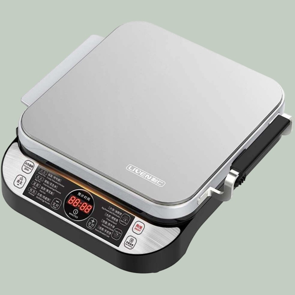 Liven Dual Plate Crepe Griddle/Electric Pancake Maker LR-FD431 1400W Black NEW